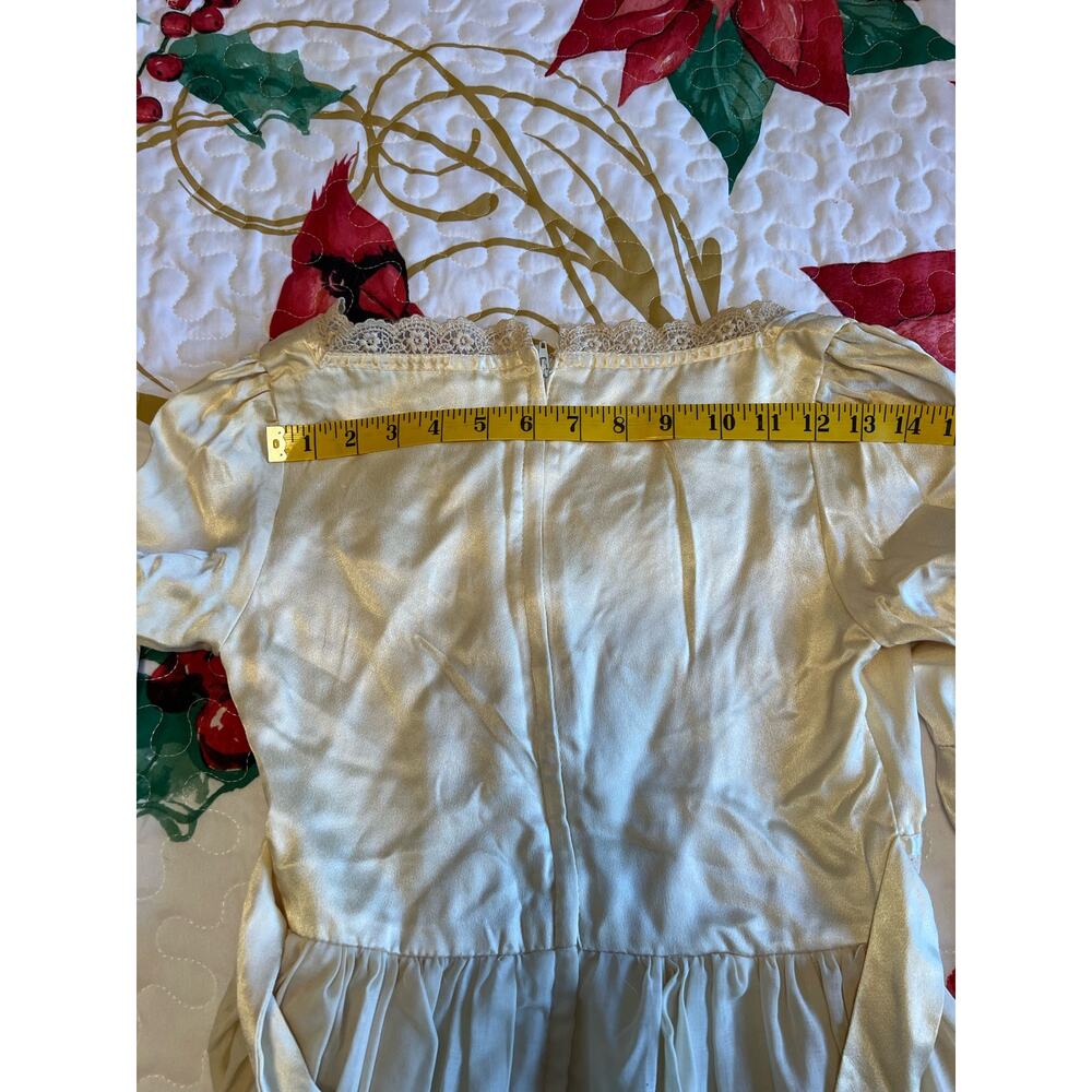 70s Gunne Sax Off White Romantic Victorian Prairie Wedding Dress Sleeves Size 5 - Picture 6 of 16